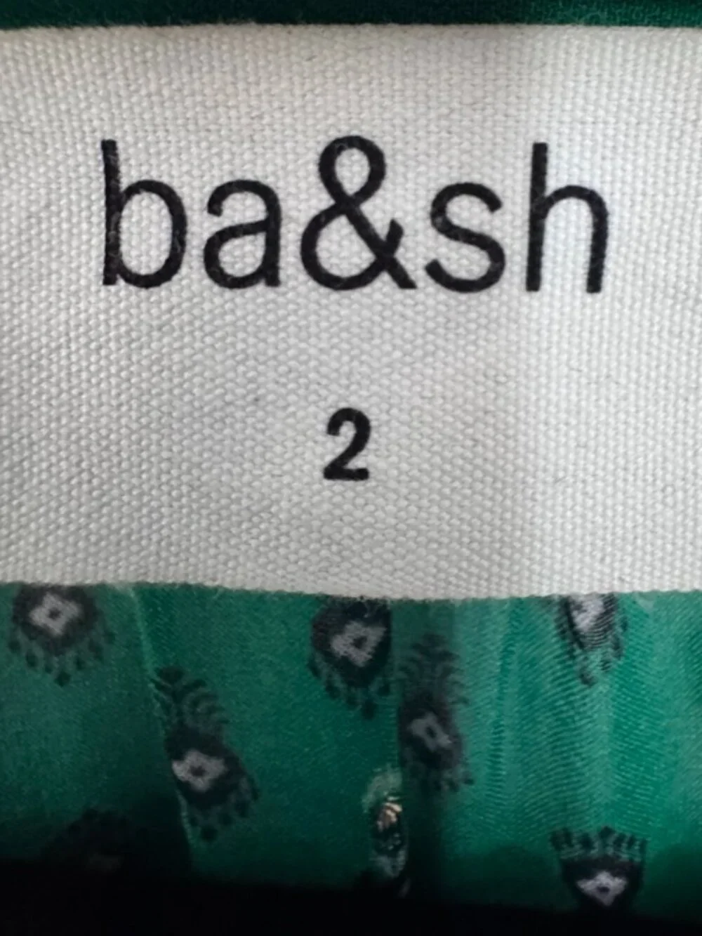 ba&sh Cyana Metallic Dot Smocked Midi Dress - Green, Like New - Picture 7 of 9